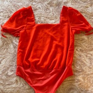 Pink lily bright orange/pink bodysuit